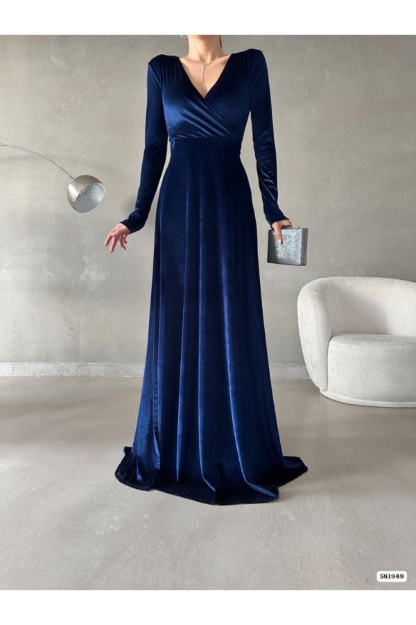 200740 темно-синий Вечернее платье