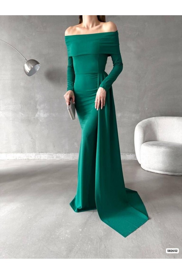 200749 Изумрудно-зеленый Вечернее платье