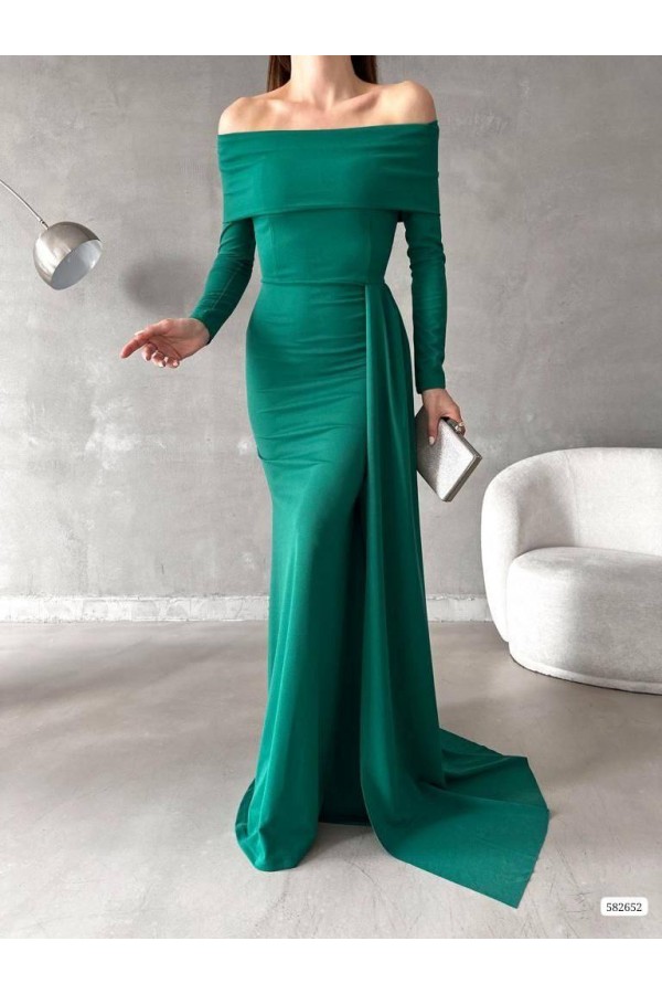 200749 Смарагдовий зелений Вечірня сукня