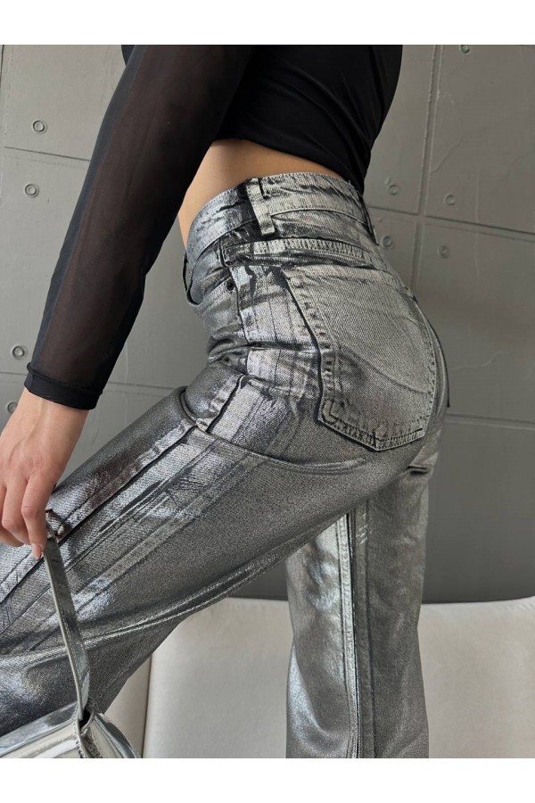 200790 silver TROUSERS