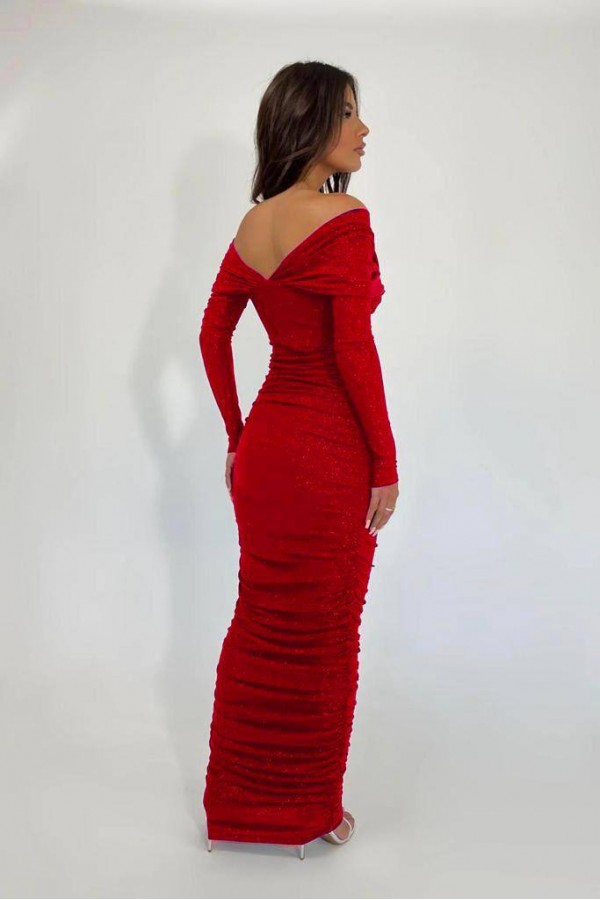 201360 أحمر فستان المساء