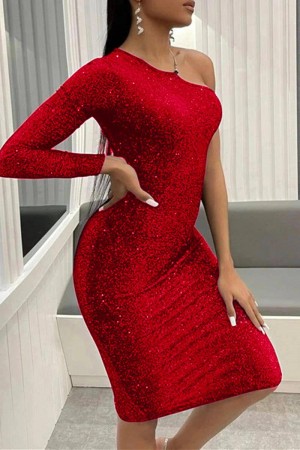 201392 красный Вечернее платье