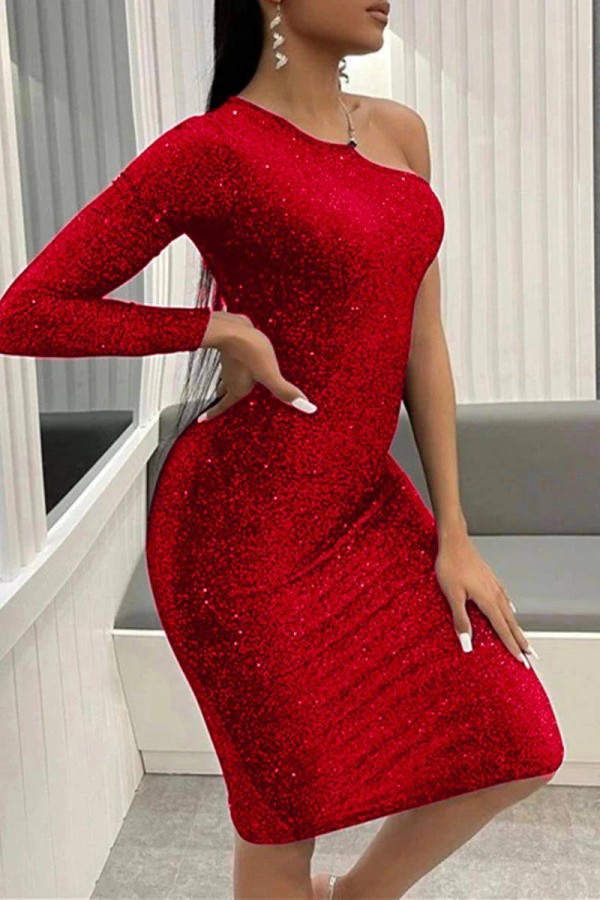 201392 красный Вечернее платье