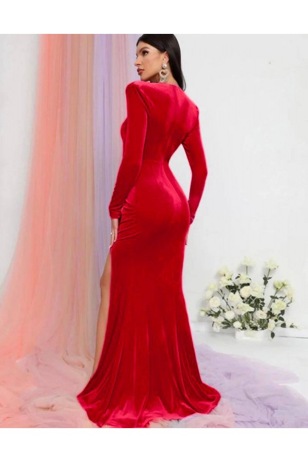 201399 red Evening dress