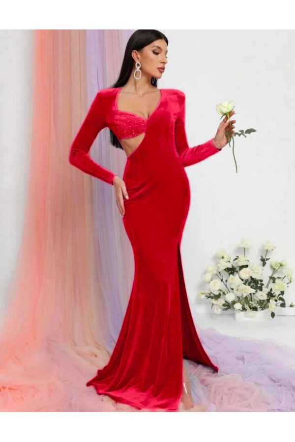 201399 красный Вечернее платье