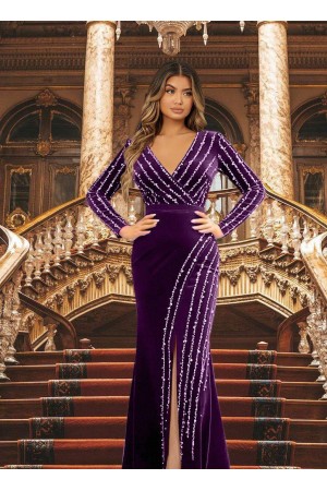 202295 purple Evening dress