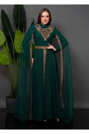 202323 Смарагдовий зелений Вечірня сукня