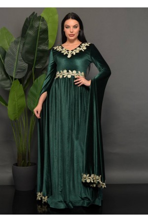 202341 Смарагдовий зелений Вечірня сукня