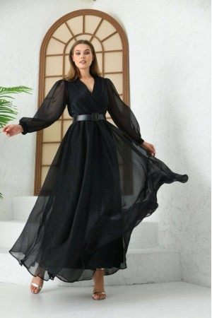 202352 أسود فستان المساء
