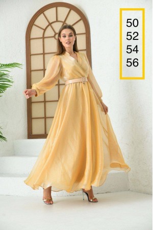 202357 الأصفر فستان المساء