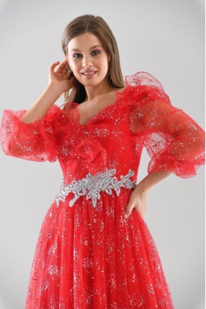 202366 красный Вечернее платье