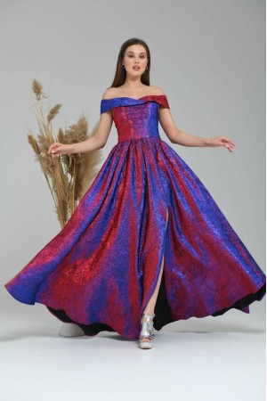 202373 цветной Вечернее платье