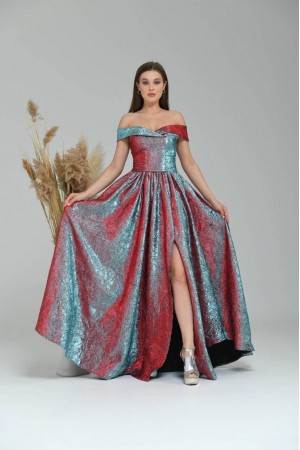 202374 цветной Вечернее платье