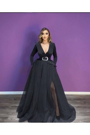 202385 черный Вечернее платье