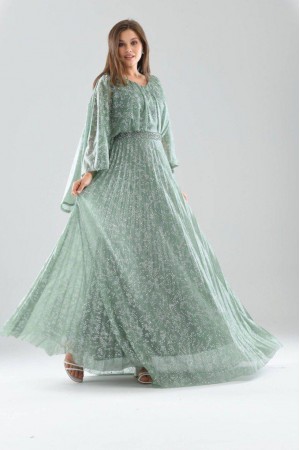 202390 водно-зелений Вечірня сукня