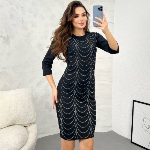 202408 TOPTAN SİYAH ELBİSE toptan bayan giyim