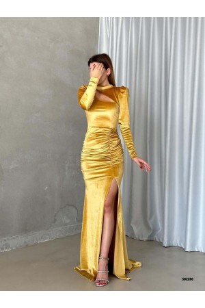 202431 жовтий Вечірня сукня