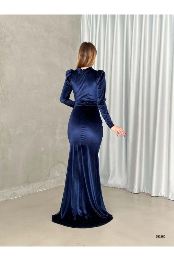 202432 темно-синій Вечірня сукня
