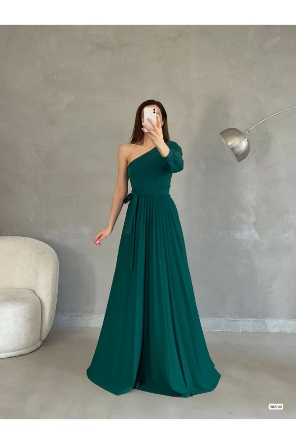 202491 Смарагдовий зелений Вечірня сукня