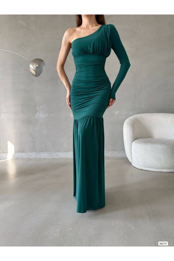 202500 Смарагдовий зелений Вечірня сукня