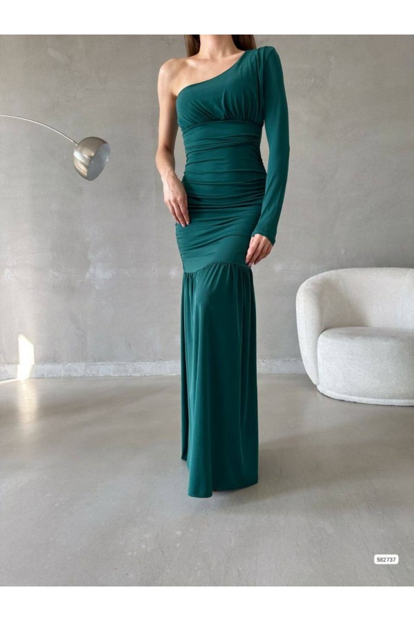 202500 Смарагдовий зелений Вечірня сукня
