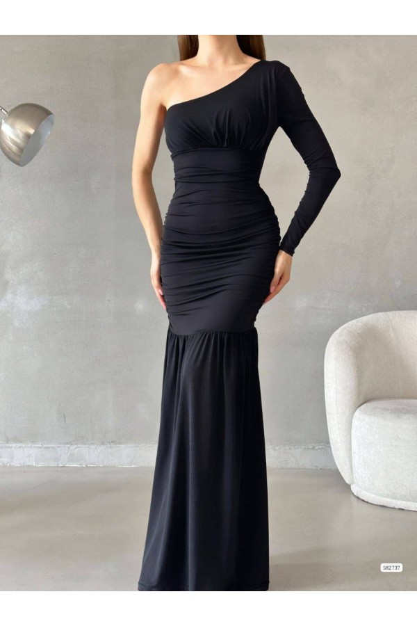 202501 أسود فستان المساء