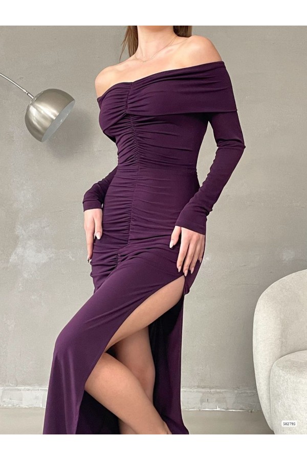 202503 фиолетовый Вечернее платье