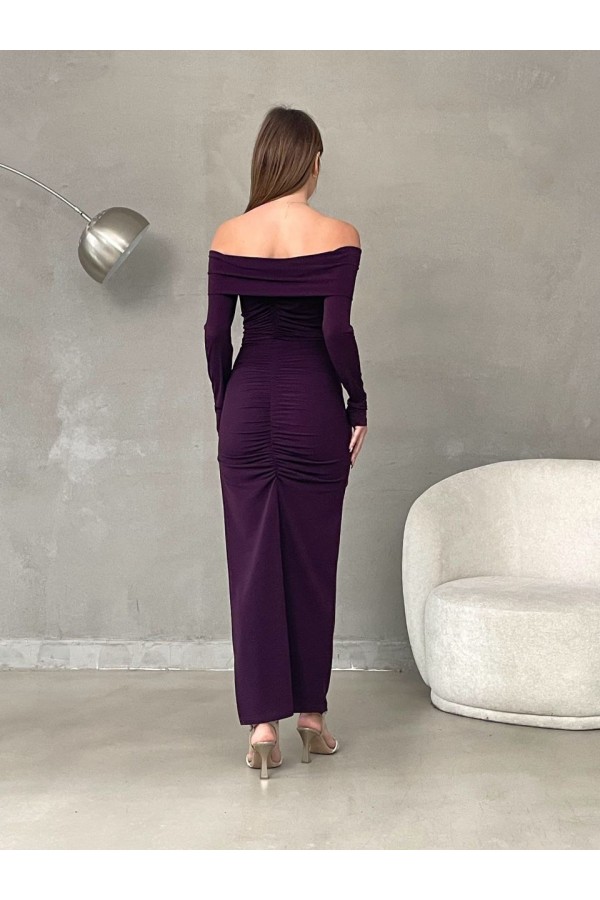 202503 фіолетовий Вечірня сукня