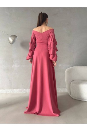 202509 وردة مجففة فستان المساء