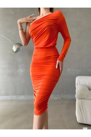 202532 البرتقالي فستان المساء
