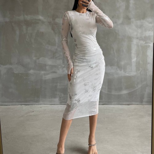 203122 TOPTAN BEYAZ ELBİSE toptan bayan giyim