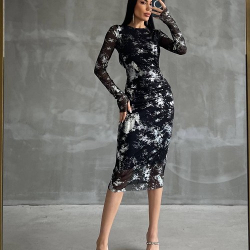 203123 TOPTAN SİYAH ELBİSE toptan bayan giyim