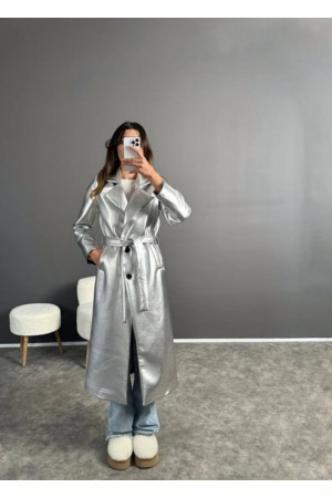 203163 silver TRENCH COAT
