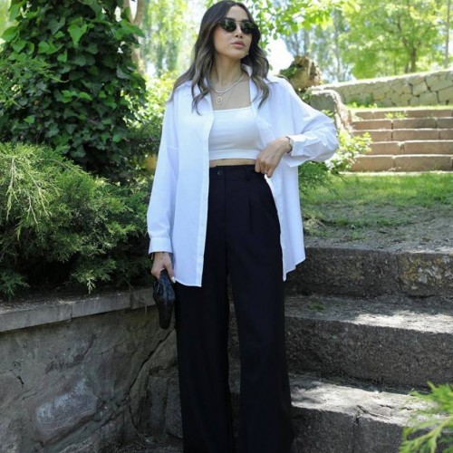 203170 TOPTAN SİYAH PANTOLON 203170 TOPTAN SİYAH PANTOLON toptan bayan giyim