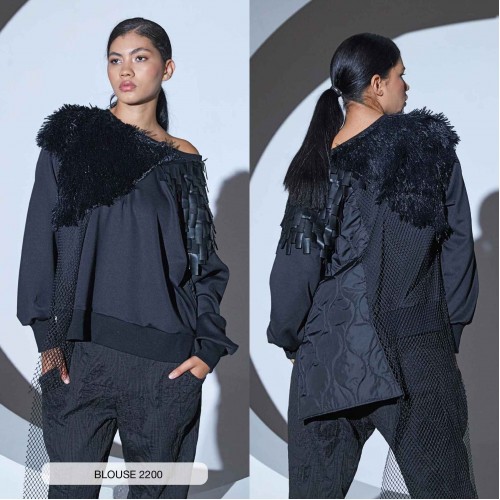 203253 TOPTAN SİYAH BLUZ 203253 TOPTAN SİYAH BLUZ toptan bayan giyim