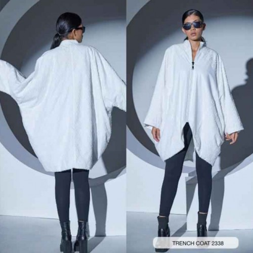 203352 TOPTAN BEYAZ TRENÇKOT toptan bayan giyim