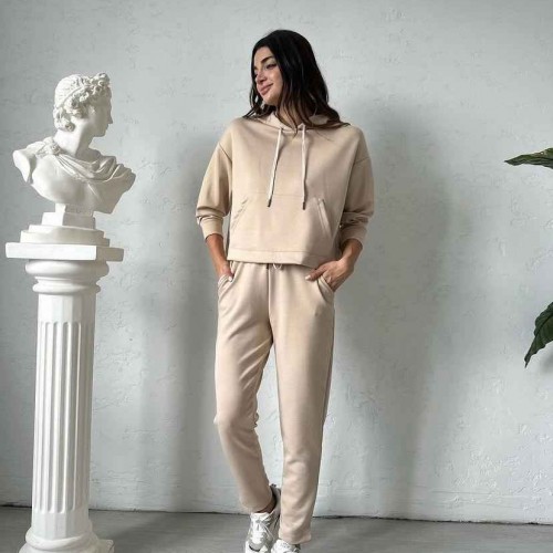 203406 TOPTAN BEJ EŞOFMAN TAKIM toptan bayan giyim