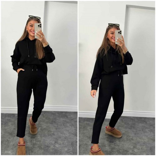 203409 TOPTAN SİYAH EŞOFMAN TAKIM toptan bayan giyim