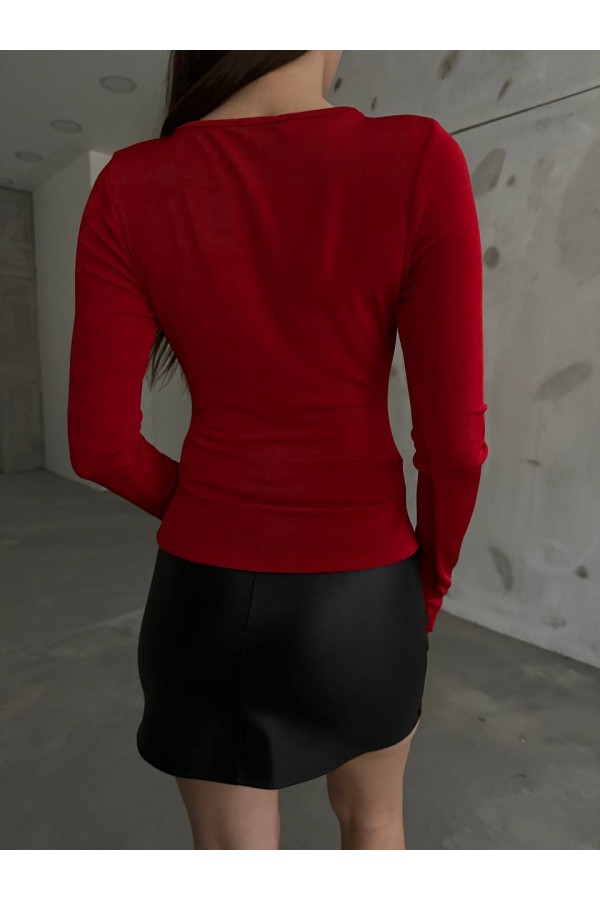203555 red BLOUSE