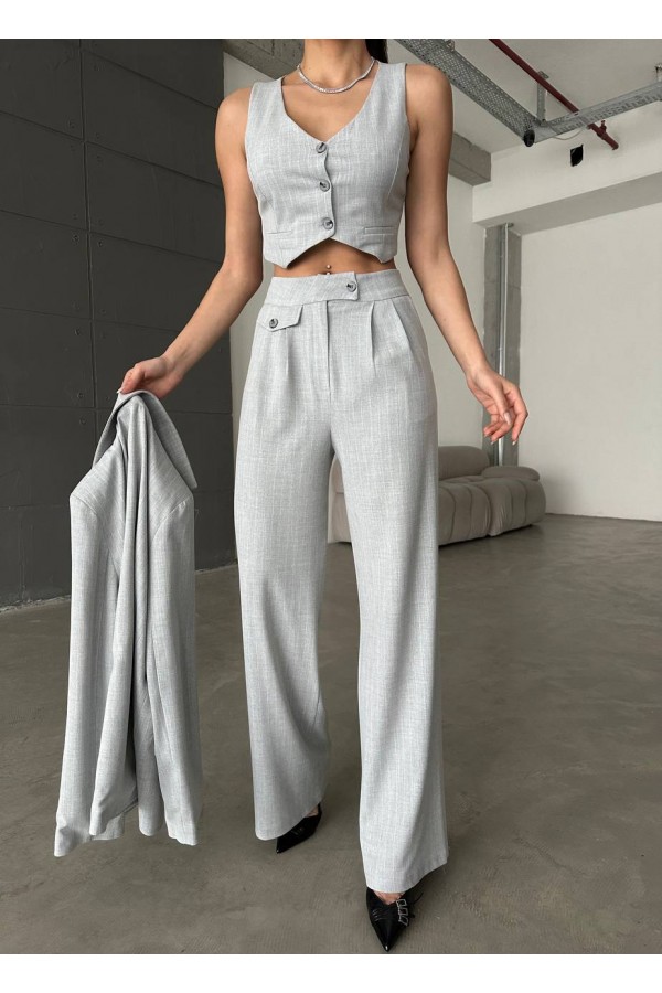 204180 Grey Pants suit