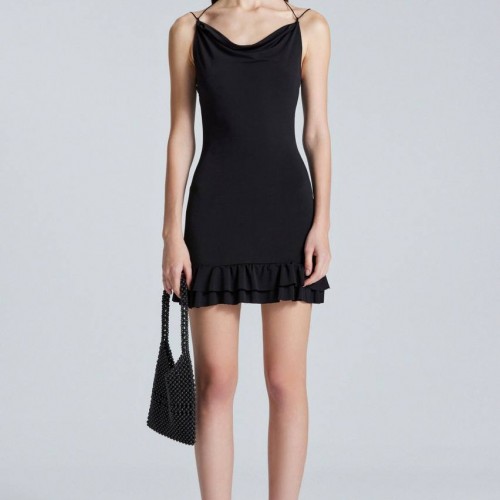 204246 TOPTAN SİYAH ELBİSE toptan bayan giyim