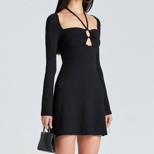 204277 TOPTAN SİYAH ELBİSE toptan bayan giyim