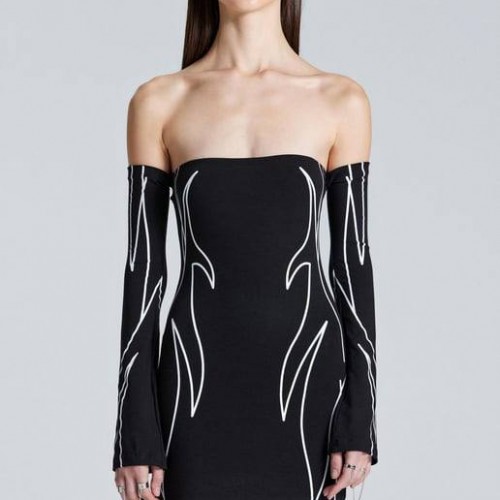 204292 TOPTAN SİYAH ELBİSE toptan bayan giyim