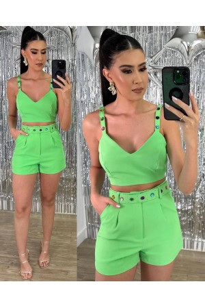 204566 GREEN Shorts suit