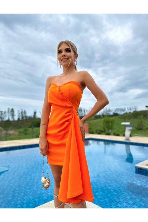 204575 orange Evening dress
