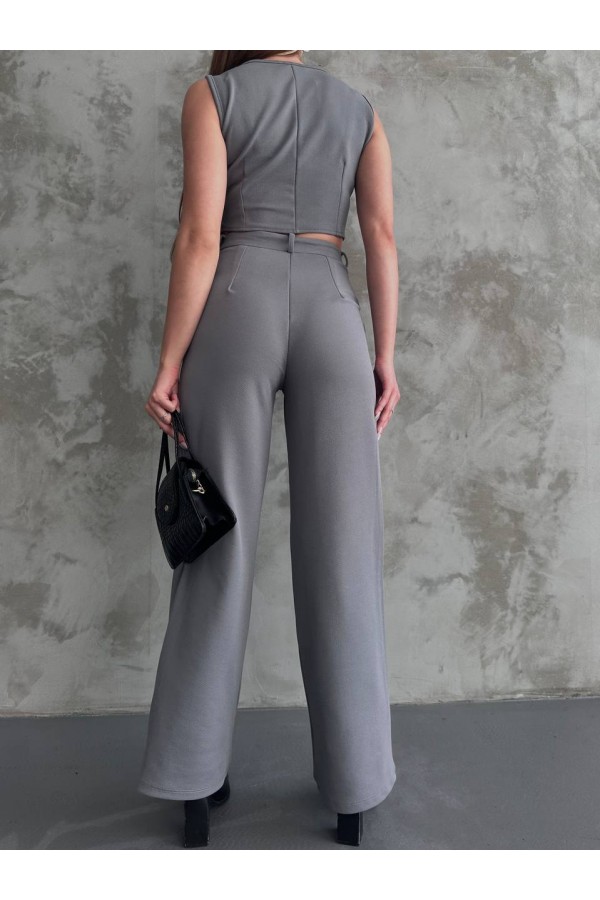 204654 Grey Pants suit