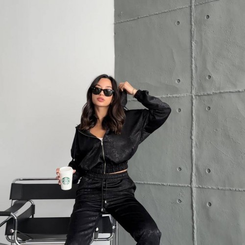 204798 TOPTAN SİYAH EŞOFMAN TAKIM toptan bayan giyim