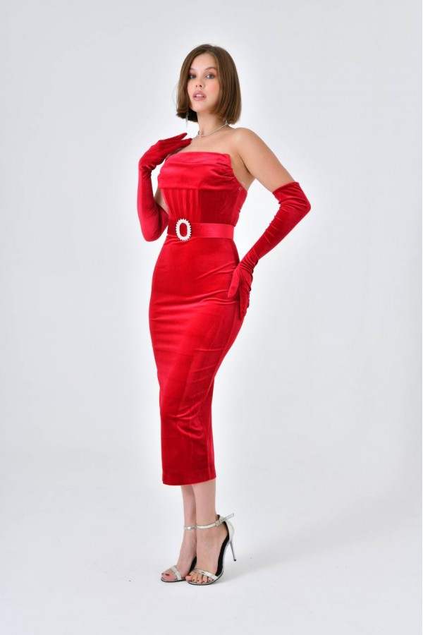 204841 красный Вечернее платье