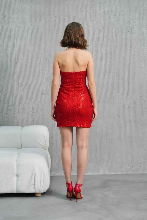 205121 أحمر فستان المساء