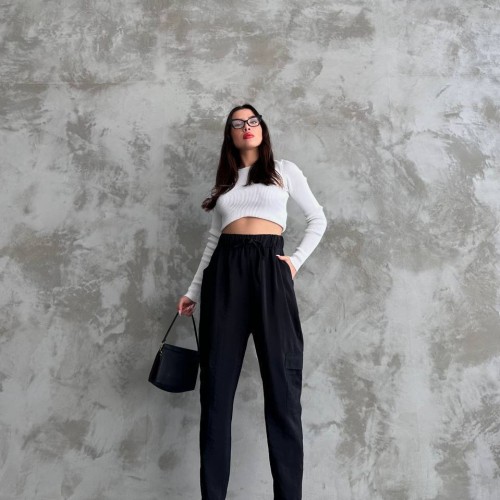 205179 TOPTAN SİYAH PANTOLON toptan bayan giyim